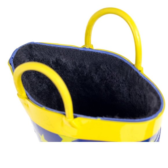 Kids Rainboots, Waterproof Faux Fur Lined Rain Boots, K-1552, Starry Day - Picture 4 of 4